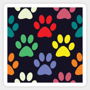 Colorful Puppy Dog Paw Pattern Sticker